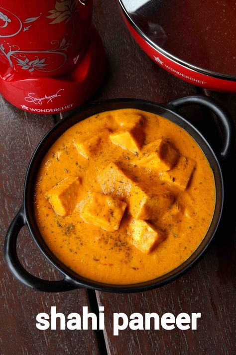 shahi paneer recipe | shahi paneer masala | shahi paneer ki sabji Punjabi Dishes, Shahi Paneer Recipe, Punjabi Recipes, Hebbars Kitchen, Vegetarian Curry Recipes, Paneer Masala, Spicy Gravy, Paneer Dishes, Desi Khana