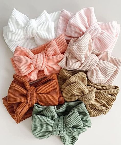 Baby Wishlist, Newborn Bows, Bow Headbands, Baby Turban, Double Knot, Waffle Fabric, Baby Fits