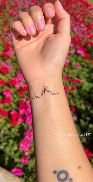 Mini Castle Tattoo, Small Dainty Disney Tattoos, Tangled Tiny Tattoo, Disney Castle Heartbeat Tattoo, Small Tattoo Disney, Tiny Tattoos Disney, Matching Disney Tattoos Mother Daughter, Small Disney Castle Tattoo, Disney Heartbeat Tattoo