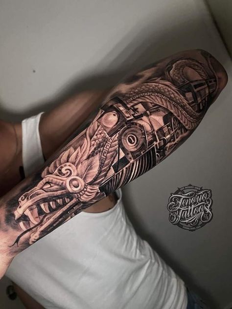 Mexican Leg Sleeve Tattoo, Aztec Panther Tattoo, Mexican Sleeve Tattoo Men, Aztec Women Tattoo, Purepecha Michoacan Tattoo, Mexican Tattoos Men, Aztec Tattoo Mexican Forearm, Aztec Forearm Tattoo For Men, Mexican Trible Tattoos