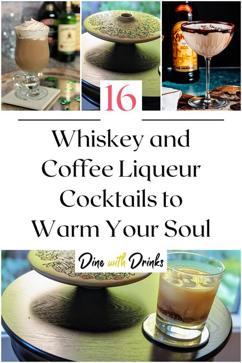 Collage of 4 whiskey and coffee liqueur cocktails. Whiskey And Coffee, Liqueur Cocktails, Cocktail Look, Cocktail Recipes Whiskey, Coffee Liqueur, Best Cocktail Recipes, Good Whiskey, Whiskey Cocktails, Fun Cocktails