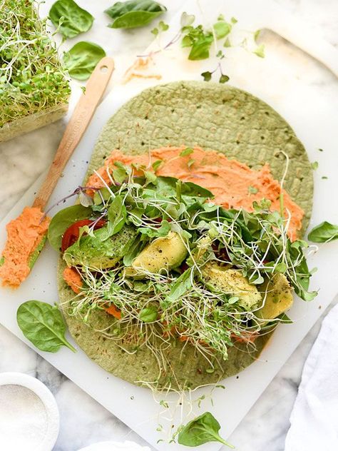 Hummus Veggie Wrap | foodiecrush.com Hummus Veggie Wrap, Veggie Wrap, Hummus Recipes, Pre Made Meals, Vegan Wraps, Veggie Wraps, Foodie Crush, Easy Lunch Recipes, Hummus Recipe