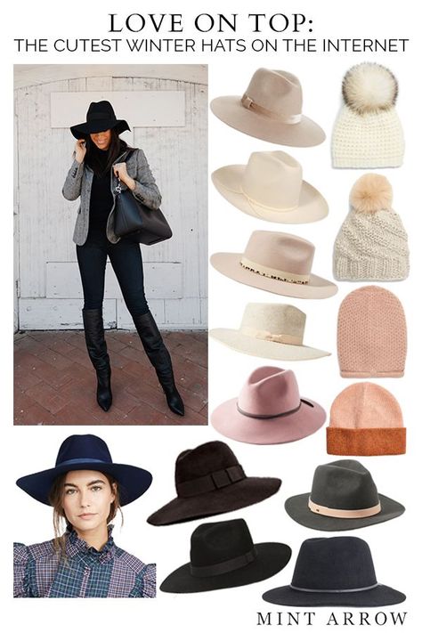 Winter Hat Outfit, Winter Fedora, Fedora Hat Outfits, Types Of Hats For Women, Best Winter Hats, Boho Fashion Winter, Cute Winter Hats, Mint Arrow, Brixton Hat