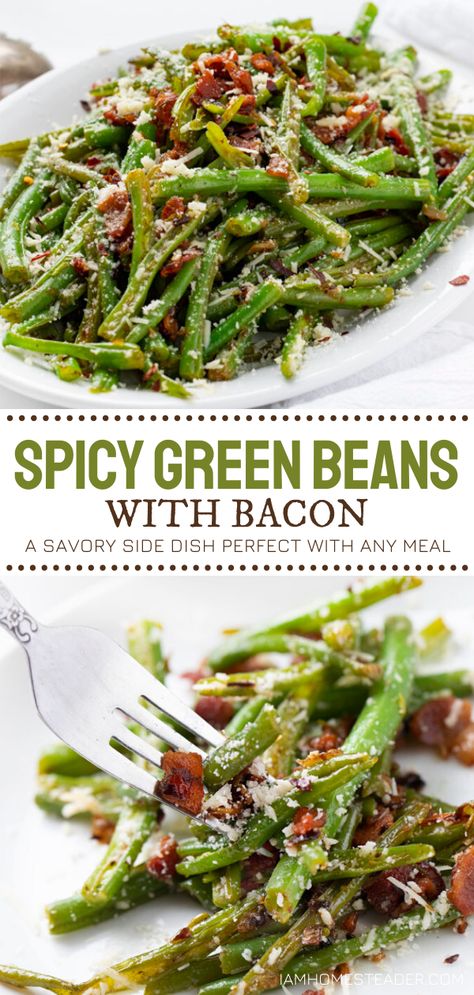 Spicy Thanksgiving Sides, Green Bean Recipes Spicy, Firehouse Green Beans, Firecracker Green Beans Recipe, Unique Green Bean Recipes, Spicy Side Dishes, Firecracker Green Beans, Pole Beans Recipe, Canned Spicy Green Beans