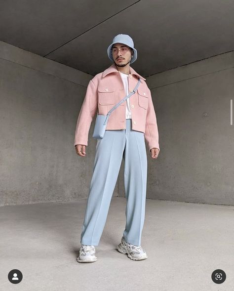 Pastel Mens Fashion, Pastel Outfit Men, Modelling Photography, Minimal Streetwear, Black Men Fashion Casual, Fashion Network, Color Combinations For Clothes, Outfits Hombre, Pastel Outfit