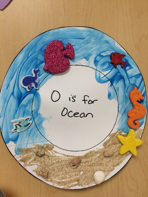 O Is For Ocean Craft, O Preschool Activities, Ocean Toddler Art, Ocean Preschool Art, O Is For Ocean Preschool, Ocean Projects For Toddlers, Literacy Ocean Activities Preschool, Ocean Week Preschool Crafts, Ocean Theme Prek Activities