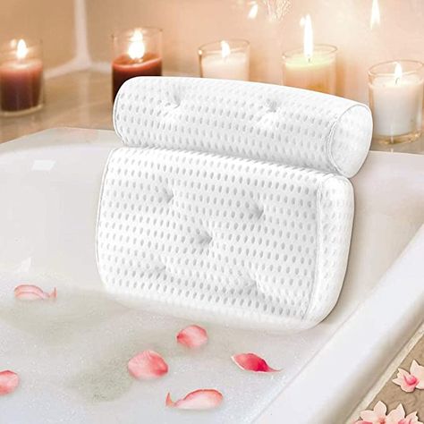 Mosuch Bath Pillow for Head Neck and Shoulder Support Luxury Spa Bathtub Pillow with 7 Non-Slip Suction Cups Large and Soft Bath Pillows Fits All Bathtub, Hot Tub, Jacuzzi and Home Spa : Amazon.ca: Beauty & Personal Care Bathtub Pillow, Bath Pillow, Spa Bathtub, Back Support Pillow, Shoulder Support, Bath Pillows, Great Gifts For Women, Bathtub Accessories, Relaxing Bath