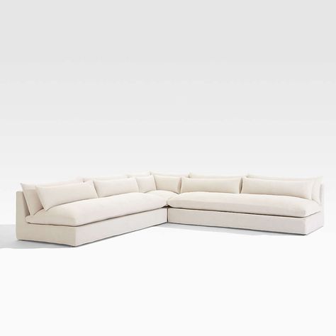 Now Trending for Outdoor Patio: Furniture & Decor | Crate & Barrel Outdoor Patio Sectional, White Slipcovers, Outdoor Sectional Furniture, Patio Couch, L Shaped Couch, Upholstery Cushions, Sofa Review, Outdoor Couch, Patio Sectional