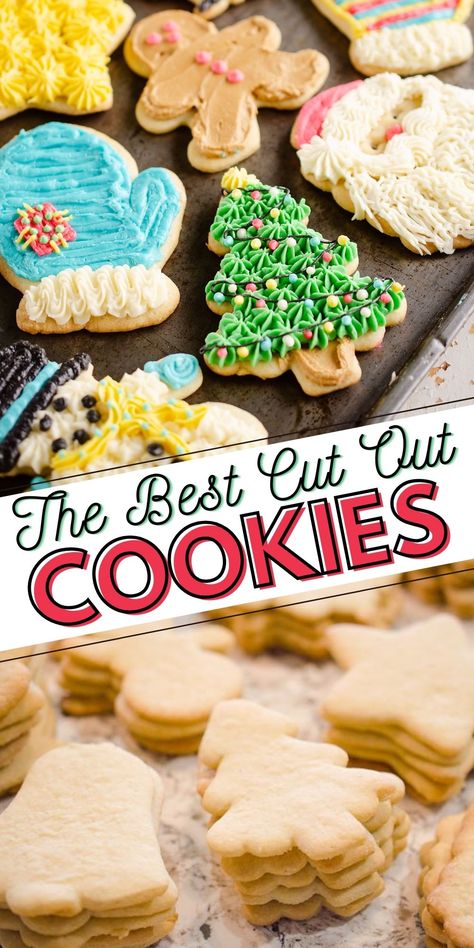 Old Fashioned Sugar Cookie Recipe, Platter Recipes, Old Fashioned Sugar Cookies, Rolled Sugar Cookie Recipe, Traditional Cookies, Roll Out Sugar Cookies, Sour Cream Cookies, Christmas Cutout Cookies, Soft Sugar Cookie Recipe