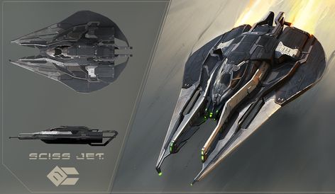 ArtStation - Sciss Jet, Peter Rossa Star Wars Ships Design, Space Fighter, Sci Fi Spaceships, Star Wars Spaceships, Space Ship Concept Art, Starship Concept, Drones Concept, Futuristic Motorcycle, Starship Design