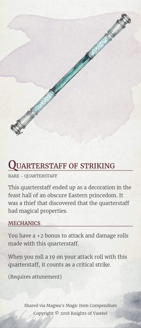 Dnd 5e quarterstaff Dnd Magic Items For Monks, Magic Quarterstaff 5e, Dnd Magic Quarterstaff, Monk Items 5e, Fantasy Quarterstaff, Quarter Staff Dnd, Dnd Quarterstaff, Monk Magic Items 5e, Dnd 5e Magic Armor