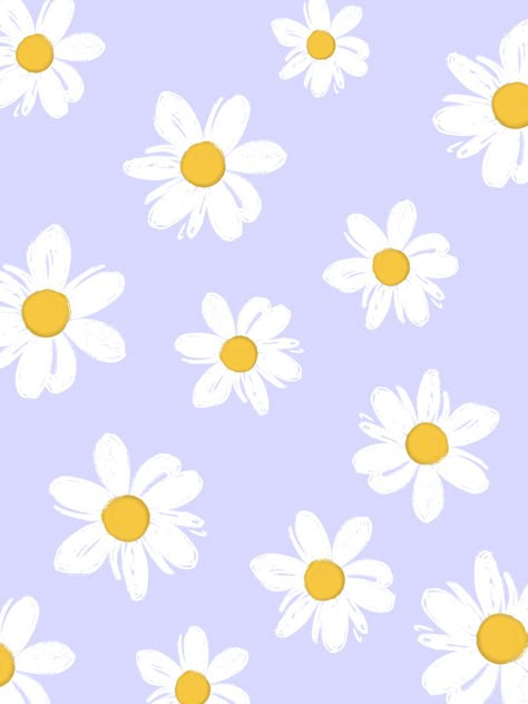 Daisy Drawing, Daisy Background, Cute Home Screen, Light Purple Wallpaper, Ideas De Collage, Pastel Blue Background, Preppy Wallpapers, Cute Home Screen Wallpaper, Blue Flower Wallpaper