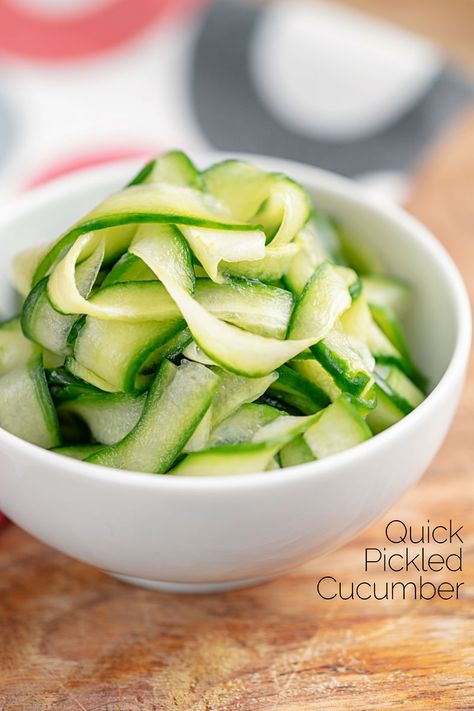 Cucumber Ribbons, Pickled Cucumber, Quick Pickled Cucumbers, Quick Pickled, Pickled Veggies, Cucumber Recipes, Pickling Cucumbers, Crisp Recipe, Roasted Meat