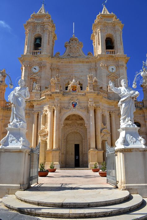 The parish church of the village of Zabbar in Malta Malta Gozo, Malta Island, Malta Travel, Southern Europe, Cathedral Church, Place Of Worship, Syria, The Village, Albania