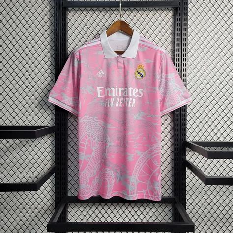 Real Madrid T Shirt, Pink Football Shirt, Quincenera Dresses, Real Madrid Shirt, Chelsea Liverpool, Pink Football, Outfit Streetwear, Pink Dragon, Club America