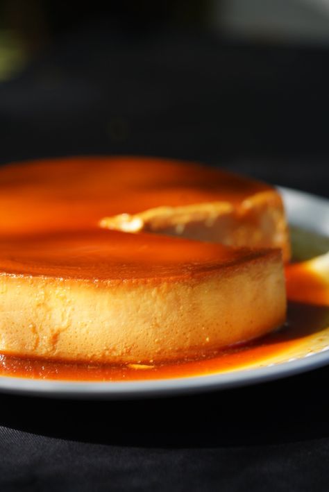 Flan de leche Leche Flan Aesthetic, Flan Aesthetic, Handheld Mixer, Caramelized Sugar, Evaporated Milk, Egg Yolk, Condensed Milk, Flan, Custard