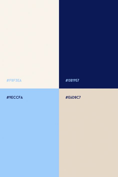 Navy blue and fresh icy blue with neutral tones of white and beige. Blue color palette | cool colors | winter color palette Blue And Beige Color Scheme, Cream And Blue Palette, Blue White Beige Color Palette, Beige And White Palette, Royal Blue And Beige Color Palette, Blue Cream Palette, Beige Blue Palette, Navy And Beige Color Palette, Navy Blue Beige Color Palette