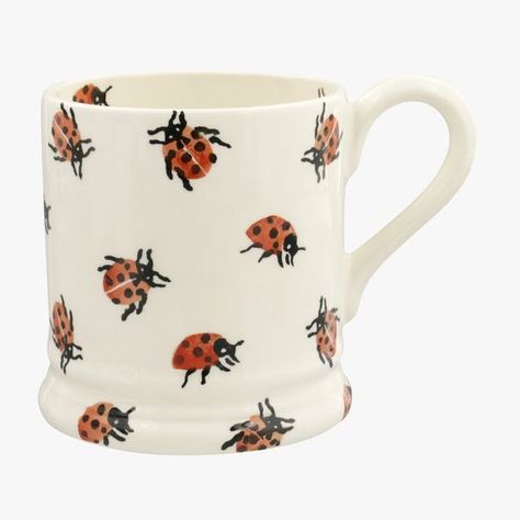 Emma Bridgewater Pottery, Pottery Painting Designs, Half Pint, Emma Bridgewater, Stoke On Trent, Pottery Painting, Paint Designs, Earthenware, Coffee Cup