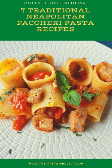 Paccheri (schiaffoni) is an iconic Neapolitan pasta that Italians serve in seafood, vegetarian and meat sauce recipes. It can also be baked and stuffed. Check out these authentic Italian paccheri recipes and discover how delicious and versatile this pasta is! #paccheri #schiaffoni #italianpasta #pastarecipes #thepastaproject Neapolitan Pasta, Meat Sauces, Italian Pasta Recipes Authentic, Best Pasta Dishes, American Foods, Favorite Pasta Recipes, Vegetarian Italian, Meat Sauce Recipes, Hearty Comfort Food