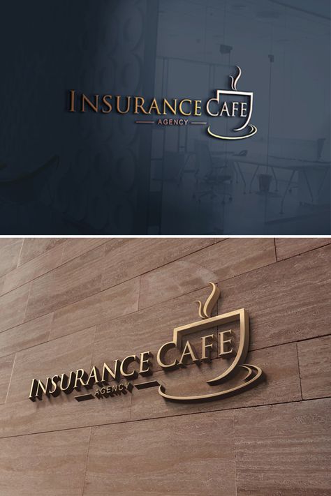 Custom Logo for Insurance Agency bringing Coffee House comforts and charm to insurance sales., a Logo  Identity project by kkharroubi - Entry | crowdspring Cafe Shop Logo Design, Coffee Cafe Logo Design, Logo Cafe Design Ideas, Cafe Shop Logo, Coffee Logo Design Ideas, Coffee Logo Ideas, Cafe Logo Ideas, Coffee Cafe Logo, Coffee Brand Logo