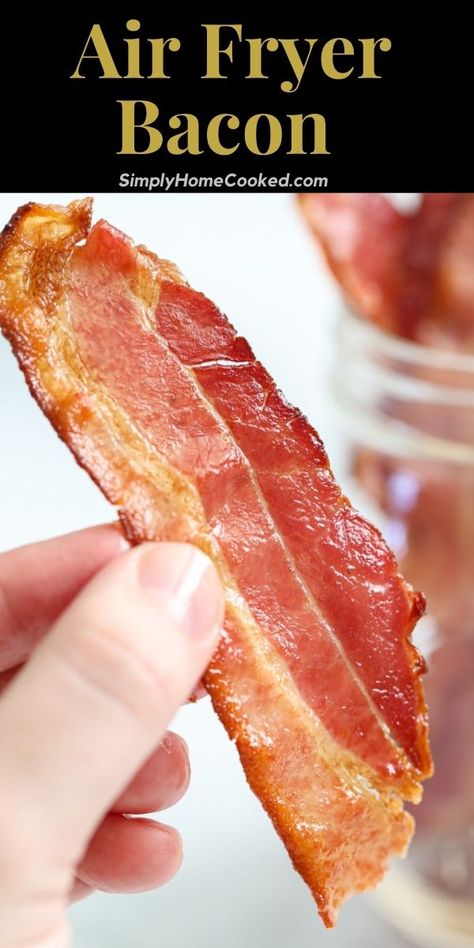 Air Fryer Bacon is by far the BEST method to make the crispiest and tastiest bacon ever. It’s also easy and mess-free! Air Fryer Recipes Videos, Air Fryer Bacon, Air Fryer Recipes Snacks, Air Fryer Cooking Times, Air Fryer Oven Recipes, Airfryer Recipes, Bread Storage, Air Fryers, Scrumptious Desserts