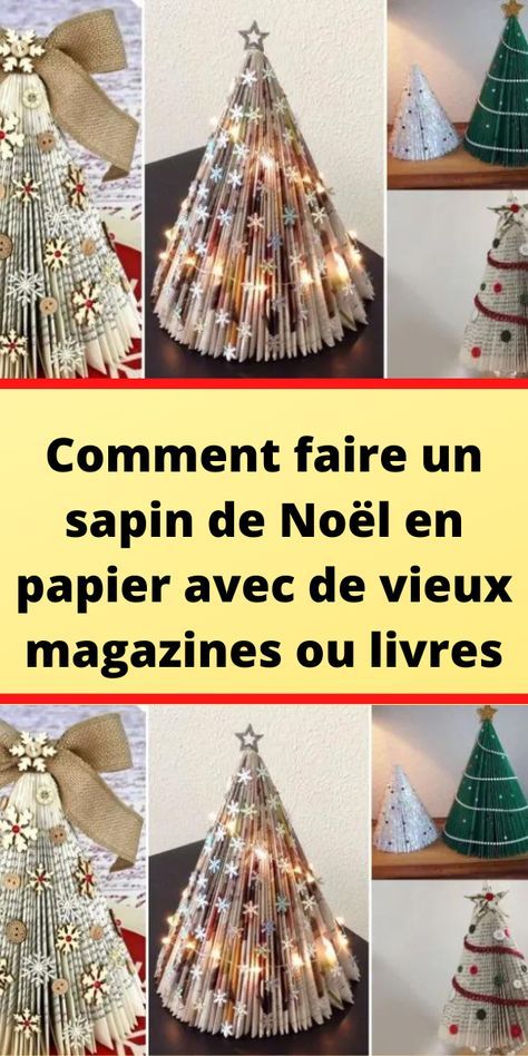 Comment faire un sapin de Noël en papier avec de vieux magazines ou livres Crochet, Natal, Diy Christmas, Noel Diy, Macrame Plant Hanger, Plant Hanger, Christmas Diy, Diy And Crafts