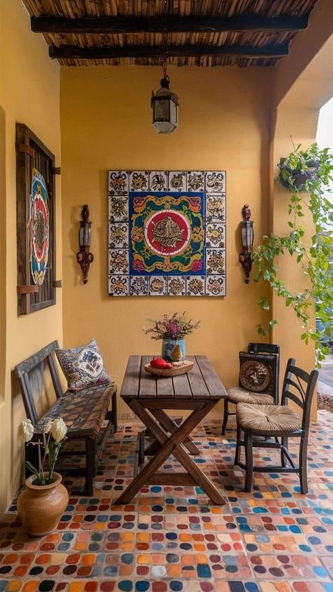 Old Mexican House Aesthetic, Latin Home Decor, Fairytale House Interior, Mexican Modernism Interior, Hispanic Decor, Mexican Style Living Room, Casita Decor, Mexican Style House, Mexican Home Interior