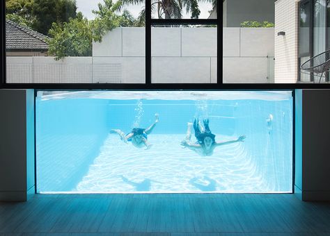 Casa Makris, Ivanhoe, Australia - KUD Architects - © Billy Kavellaris Oberirdischer Pool, Glass Entrance, Steel Frame Doors, Brick Projects, Melbourne Suburbs, Palm Springs Style, Retro Interior Design, Storey Homes, Architect House