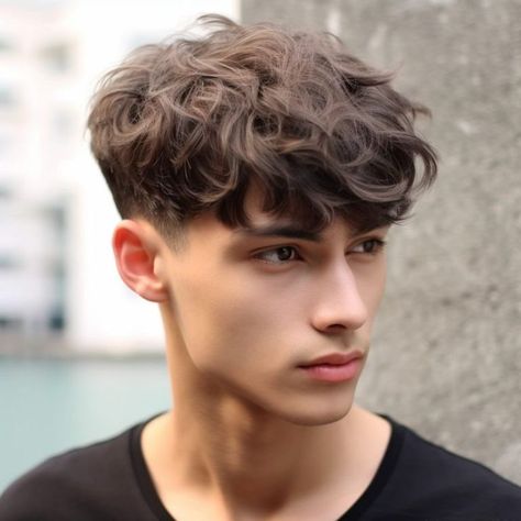 Male Curly Hairstyles Short, One Side Haircut Men, Wavy Male Hairstyles, Taper Fade Haircut Wavy Hair, Hairstyles For Men 2024, 2024 Hairstyles Men, Hairstyles For Wavy Hair Men, Male Haircuts Short, Wavy Hair Men Short