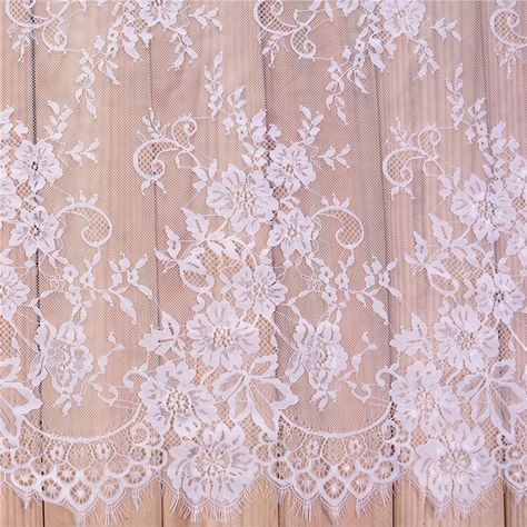 PRICES MAY VARY. Material :Polyester / Nylon Feature:Eco-Friendly Width : 59 inches (150cm ) , 29 inches (75cm ) Unit of Sale : 3 yards ; 1 yard = 0.91meter Color : White 59 inches Width   Beautiful pattern with delicate embroidery ,perfect for dress sewing , home decoration & other DIY subject supply. Fabric For Clothes, French Chantilly Lace, Lace Fabric Diy, Embroidery Clothes, Sewing Wedding Dress, Lace Table Runners, Embroidered Lace Fabric, Lace Table, Wedding Dress Accessories