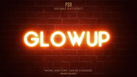 Neon light 3d glowing text effect editab... | Premium Psd #Freepik #psd Photoshop Neon Light, Neon Text Effect, Psd Text Effect, Text Wallpaper, Band Website, 3d Photoshop, Neon Text, Photoshop Text Effects, Photoshop Text