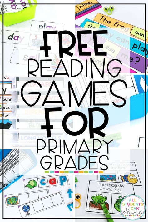 First Grade Reading Games Free, Grade One Reading Activities, Games To Teach Reading, 2nd Grade Reading Centers Ideas, Beginning Reading Activities, Reading Games First Grade, 1st Grade Reading Games, Games For Elementary Students, Reading Games For 2nd Grade