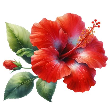 AI generated A hibiscus flower blooms. Flower White Background, Watercolor Bouquet, Hawaiian Flowers, Flower Clipart, Cartoon Clip Art, Chiaroscuro, Botanical Flowers, Hibiscus Flowers, Tropical Flowers