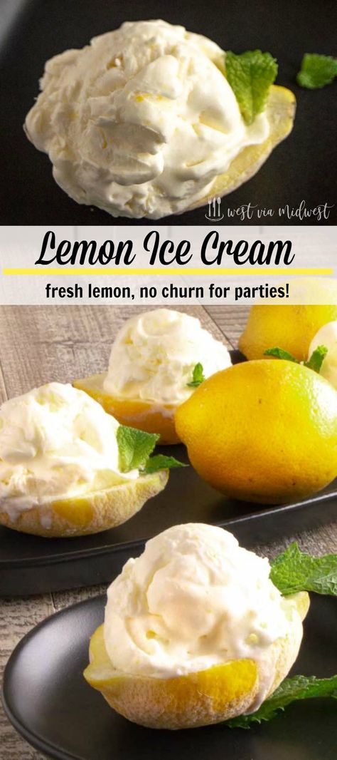 Lemon Curd Ice Cream, Lemon Ice Cream Recipe, Frozen Deserts, Frozen Recipes, Creamy Fudge, Novice Chef, Cheesecake Oreo, Frozen Lemon, Lemon Ice Cream