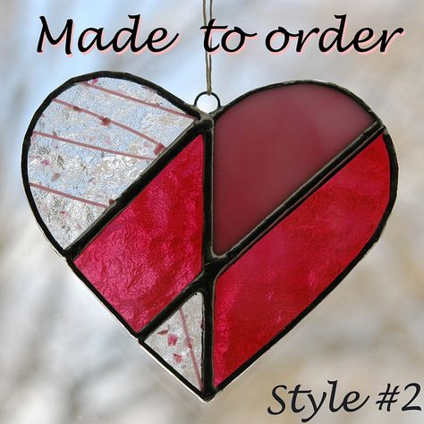 Stained Glass Heart, Stained Glass Patterns Free, Glass Hearts, Wine Glass Art, Stained Glass Decor, Glass Art Projects, Stained Glass Ornaments, Stained Glass Jewelry, Stained Glass Suncatchers