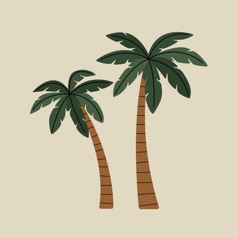 Palmas, Cartoon Palm Tree, Wedding Illustration Card, Palm Tree Drawing, Beach Cartoon, Summer Logo, Palm Tree Vector, Palm Trees Painting, Beach Illustration