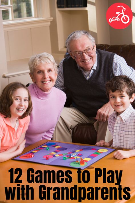 12 Fun Games to Play with Grandparents #games #grandparents Games To Play With Grandparents, Roll A Grandparent Game Free, Activities To Do With Grandparents, Activities With Grandparents, Games For Grandparents, Grandparents Day Games, Games For Grandparents Day Fun, Questions For Grandparents, Team Games For Kids