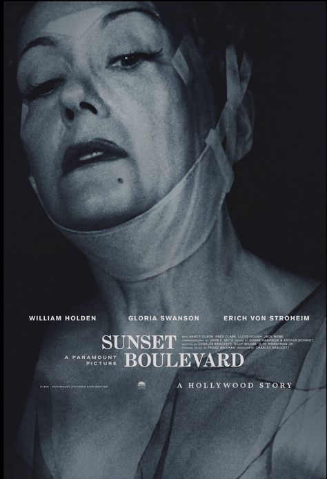 SUNSET BOULEVARD (1950) poster by Aleks Phoenix Sunset Boulevard Poster, Sunset Boulevard Movie, 1950 Poster, Norma Desmond, Horror Things, Erich Von Stroheim, Hollywood Story, Billy Wilder, Sunset Boulevard