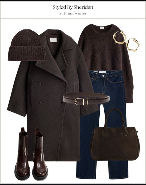 Looks Jeans, Casual Work Outfits Women, Winter Fashion Outfits Casual, Ootd Outfits, Brown Outfit, Chill Outfits, Brown Coat, Casual Work Outfits, Casual Winter Outfits