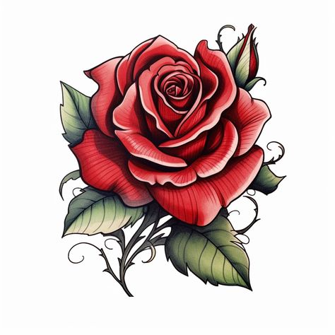 Roses Drawing Color, Chicano Rose Tattoo, Japanese Rose Tattoo, Rose Tattoo Color, Hibiscus Tattoo Design, Lion And Rose Tattoo, Neo Traditional Roses, Tattoo Design For Women, Rose Tattoo Ideas