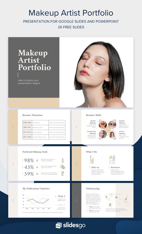 We've designed these beautiful slides that will tell everyone that your work as a makeup artist is top notch. Edit them in Google Slides & PowerPoint Portfolio Makeup Ideas, Mua Portfolio Ideas, Makeup Artist Instagram Bio Ideas, Makeup Artist Portfolio Ideas, Makeup Portfolio Ideas, Makeup Artist Profile, Mua Portfolio, Artist Portfolio Ideas, Makeup Career