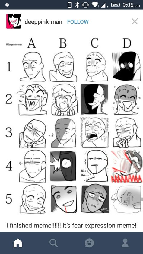 expressions reference : fear meme by deeppink-man on tumblr How To Draw Someone Scared, Aggressive Expression Reference, How To Draw Fear Expression, How To Draw Exaggerated Expressions, Meme Expressions Reference, Disdain Expression Drawing, Fearful Expression Reference, Mortified Expression, Feral Face Expression