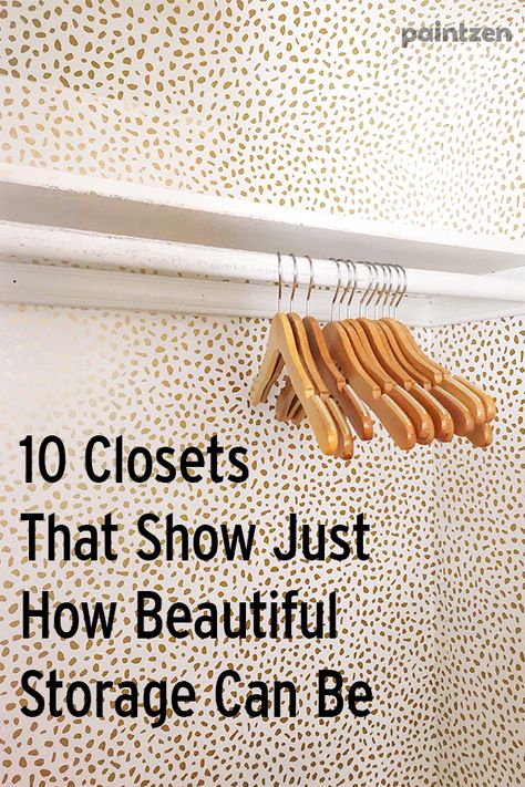 It's no secret that closets get little attention in the home, despite the fact that they set the tone for the day. These paint, wallpaper, and custom design ideas from 10 closets will inspire your dressing space and help you put your best foot forward for anything that comes your way. Painting Inside Closets Ideas, Painted Inside Closet, Wallpaper Closet Walk In, Closet Wall Paint Ideas, Painted Closets Inside, Paint Colors For Walk In Closet, Wallpaper In Closet Small Spaces, Closets With Wallpaper, Small Closet Paint Colors