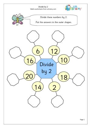 Divide by 2 (1) Division Maths Worksheets For Year 2 (age 6-7) Year 2 Maths Worksheets, Primary School Activities, Year 2 Maths, Math Division Worksheets, Math Multiplication Worksheets, Ks2 Maths, Division Activities, Mental Maths Worksheets, Mental Maths