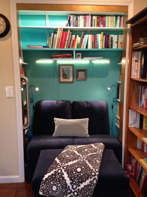 Book Nook Closet, Book Nook Kids, Closet Nook, Reading Nook Closet, Reading Nook Kids, Bed Nook, Bedroom Nook, Nook Ideas, Office Nook