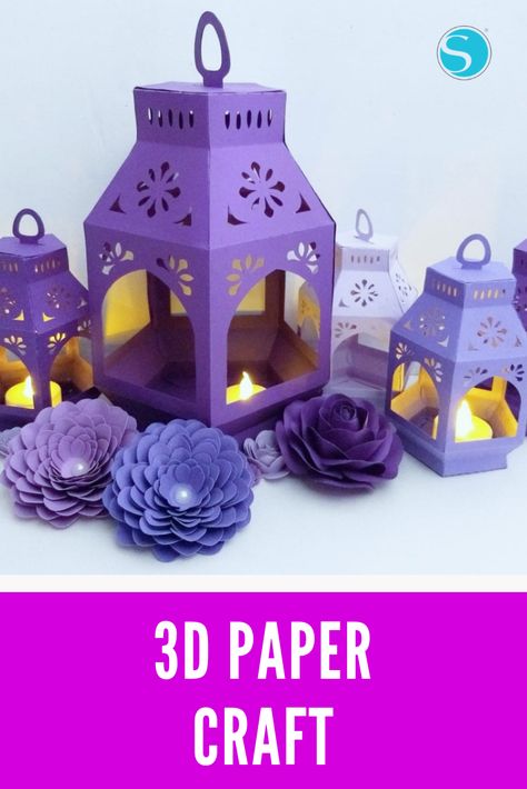 Ever since I found this paper lantern template, I’ve been obsessed with making them in different colors and sizes! Keep reading to find out how you can make some yourself to add to your home decor! Decoraciones Ramadan, Lantern Crafts, Lantern Template, Paper Lanterns Diy, Ramadan Decoration, Ramadan Crafts, Diy Lanterns, Embossed Paper, 3d Paper Crafts