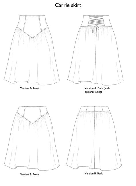 Vanessa Hansen Carrie Skirt - The Fold Line Panelled Skirt Pattern, Tie Skirt Pattern, Skirt Sewing Pattern Free, Long Skirt Pattern, Sewing Patterns Skirt, Costume Sewing, Find Style, Skirt Sewing Pattern, Sewing Fashion