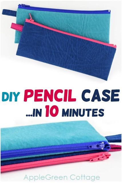 Easy Pencil Case Pattern, Sew A Pencil Case Free Pattern, Homemade Pencil Case, Pencil Pouch Pattern, Pencil Pouch Diy, Diy Back To School Supplies, Sewing Slippers, Pencil Case Sewing, Zipper Sewing