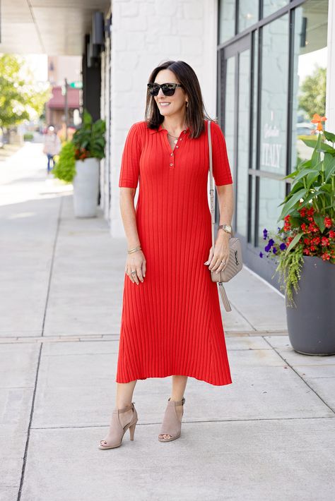 ​​﻿Fall Color Trend to Try: Red Fall Color Trend, Jolynne Shane, Shoe Shelves, Trending Colors, Nashville Trip, The Color Red, Talbots Sweater, Fall Color, Fall Shoes