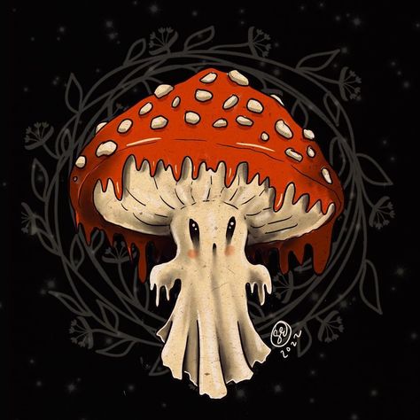 Halloween Mushrooms, Mushroom Creature, Ghost Flowers, Haunted Garden, Art Markers Drawing, Phone Background Wallpaper, Mushroom Paint, Halloween Wallpaper Backgrounds, 2024 Art